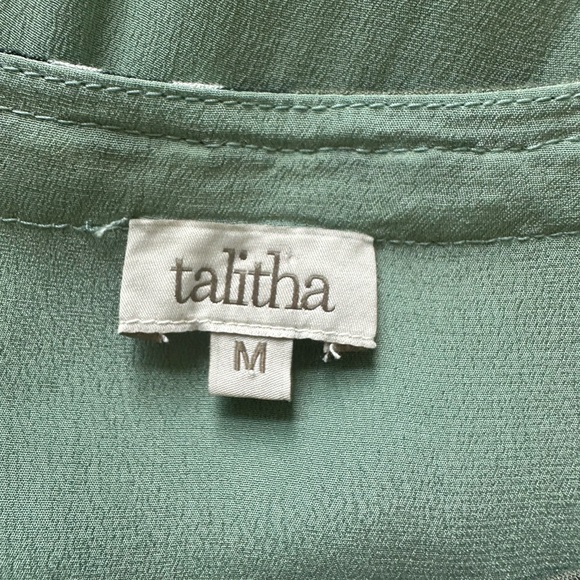 Talitha‎ Sage Green With Tassels 100% Silk Made In India Size M - Picture 9 of 12